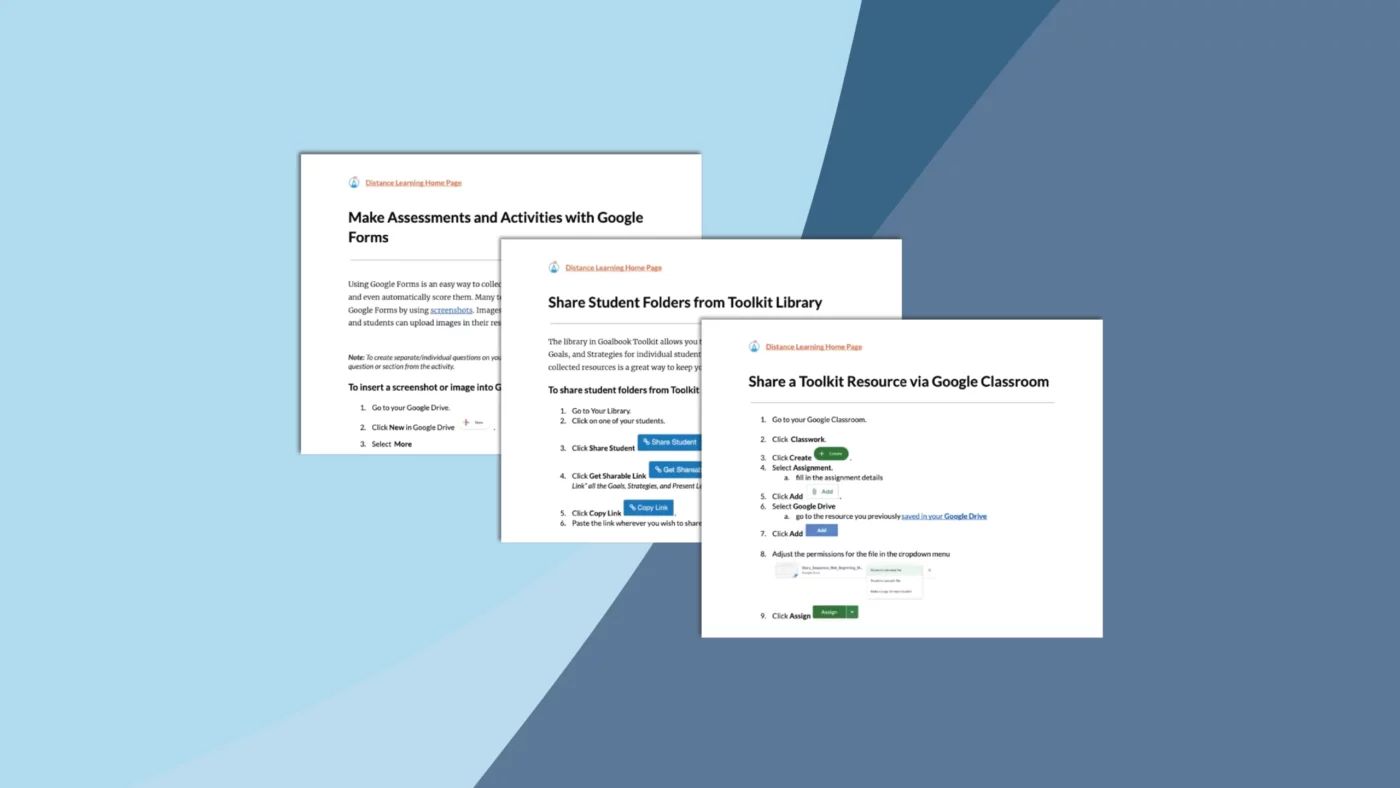 Goalbook Toolkit: Distance Learning Homepage